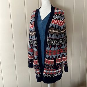 Super heavy and warm LL Bean 100% cotton long sweater jacket, size medium